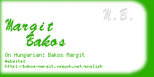 margit bakos business card